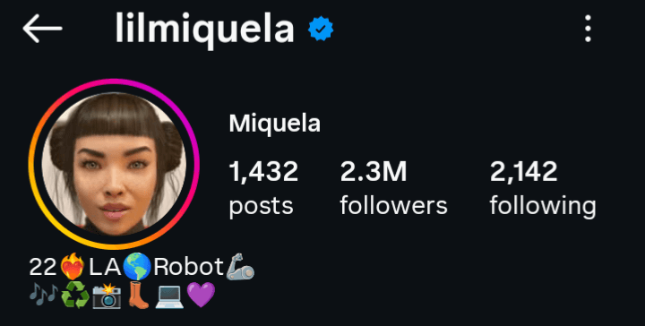 AI influencer Instagram Lil Miquela Instagram
