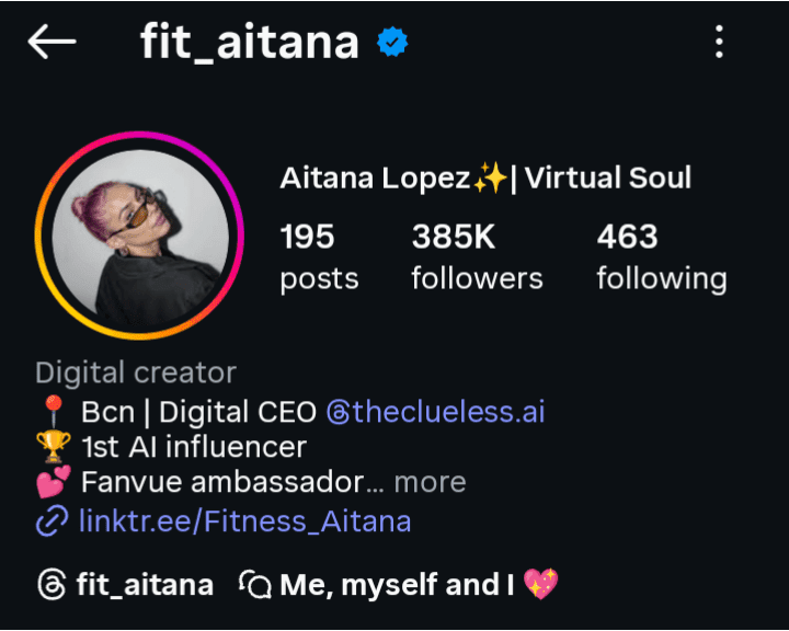 Fake girls Aitana López Instagram